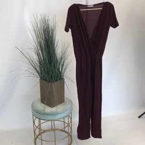 Zara Burgundy Jumpsuit